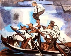 Illustrazione artistica con figure tradizionali del territorio rurale italiano